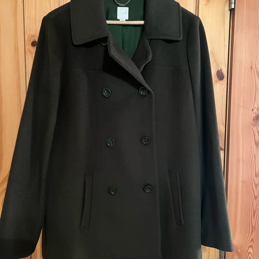 J. Jill Green Peacoat Timeless Wool Blend